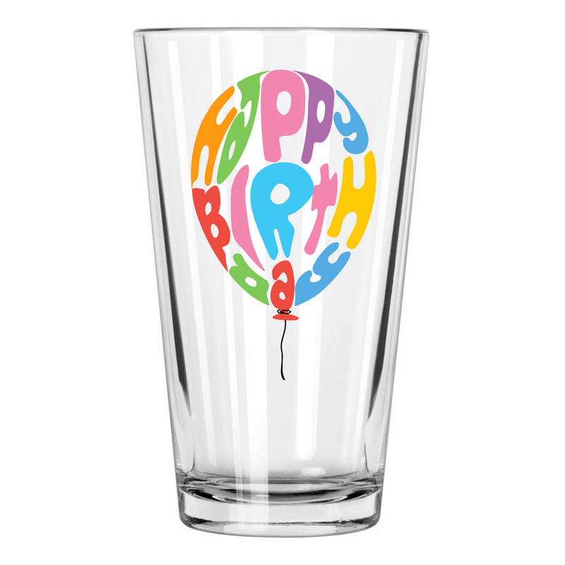 Happy Birthday Balloons Beer Glass